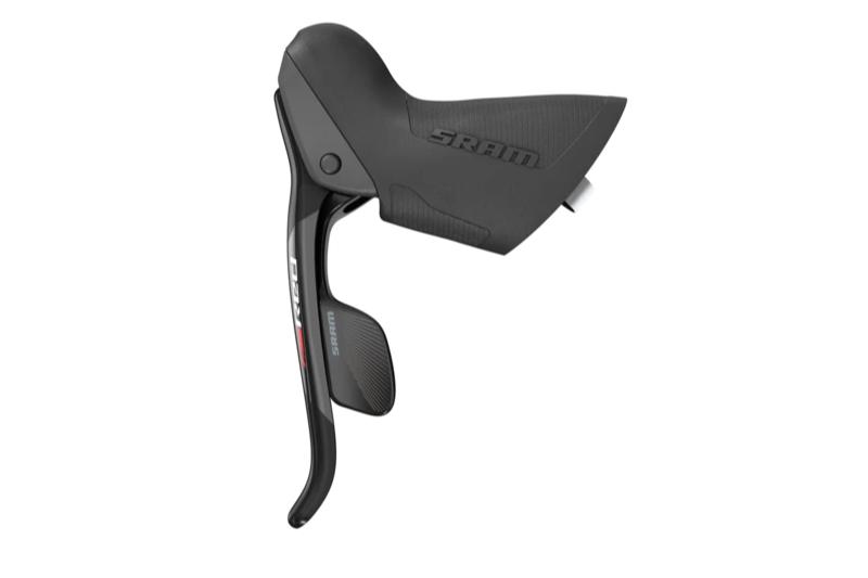 Integrated shifter with a built-in brake lever on a plain white background.