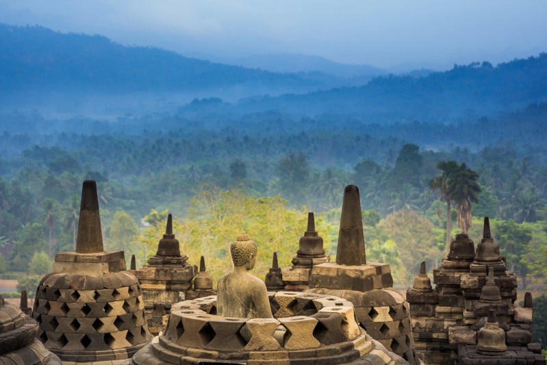 Borobudur Temple at day time, Yogyakarta, Java, Indonesia