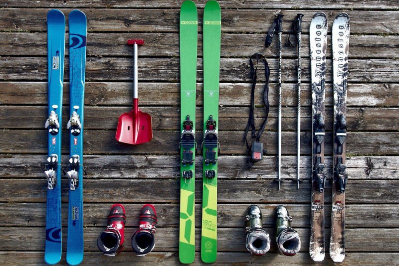 Flat Lay of Ski Equipment