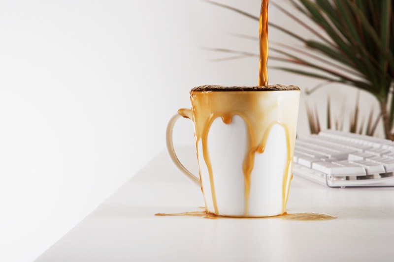 Coffee pouring over the sides