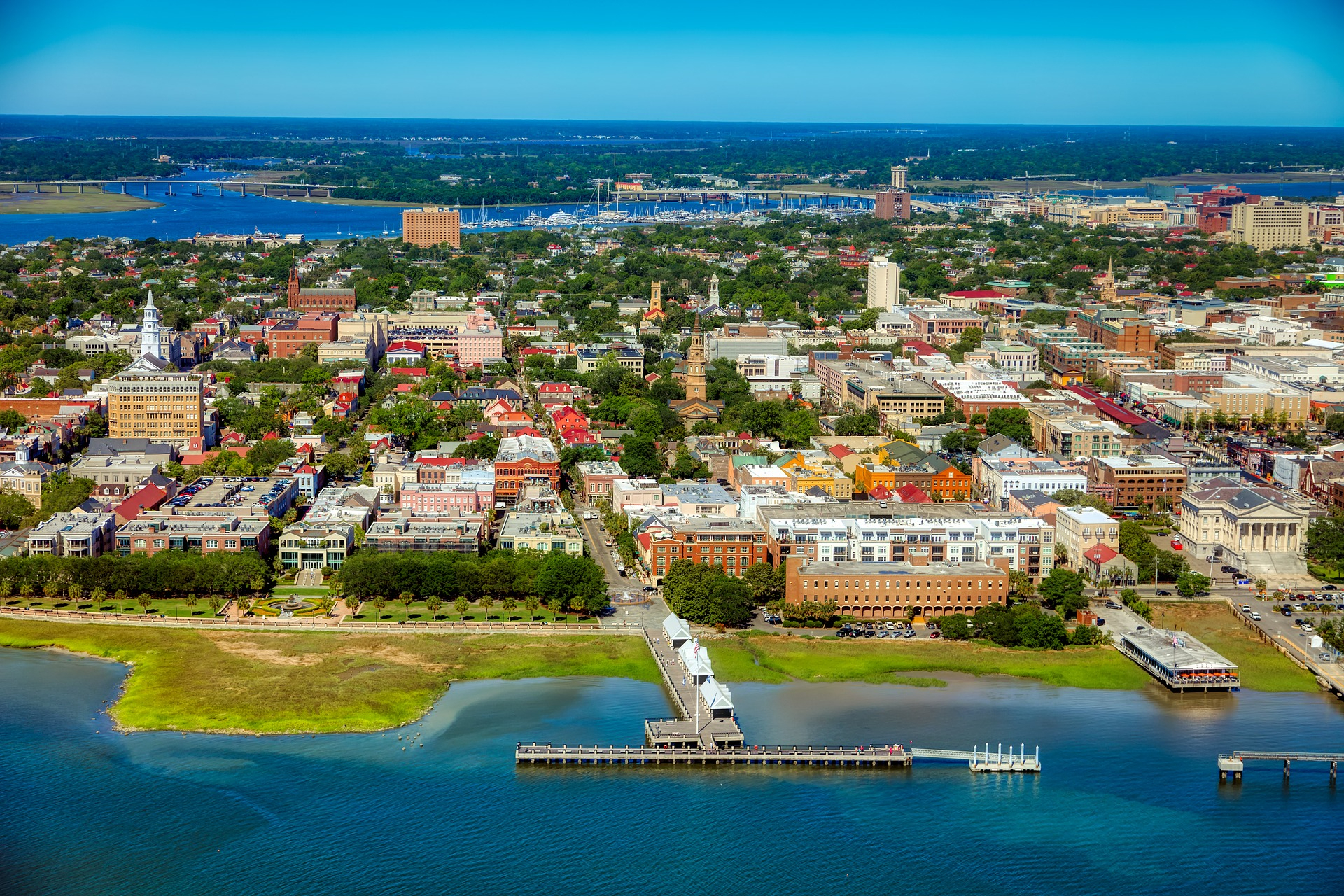 Areial view of Charleston, SC
