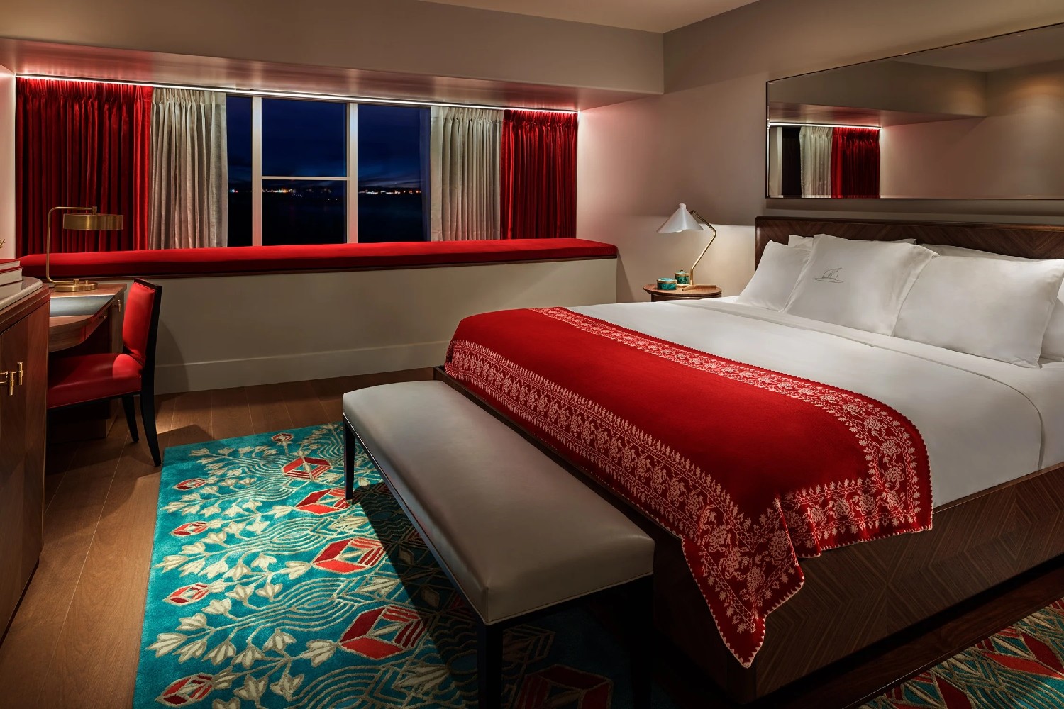 Hotel room at the Faena Miami Beach hotel.