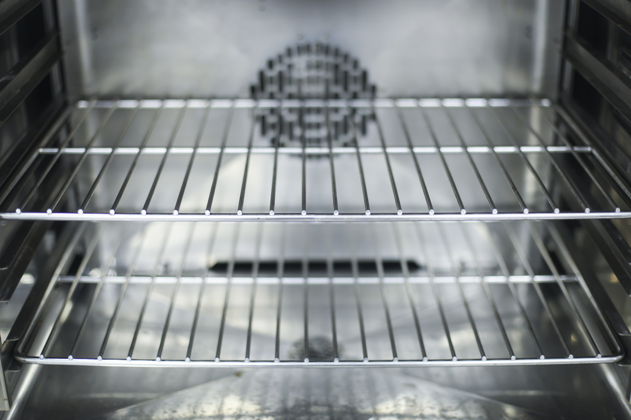 Inside of a modern empty oven
