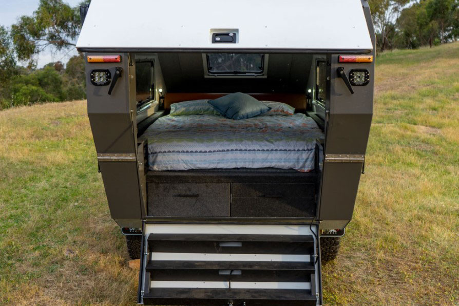 offline campers domino off road travel trailer rear
