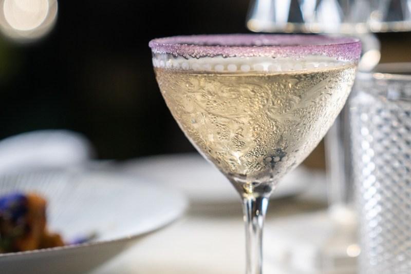 A close-up of Royal Dog cocktail on a dining table