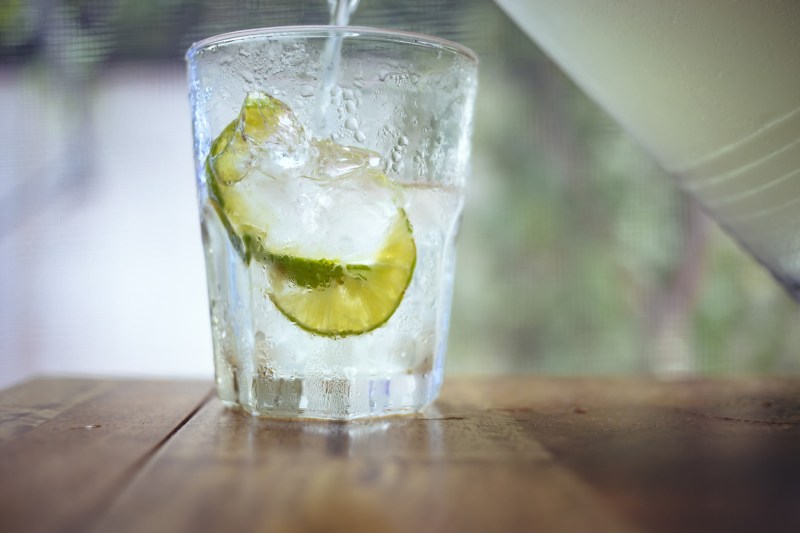 Tonic water in a glass