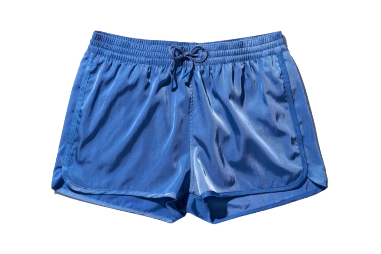 CDLP Short swim trunks in navy on a white background.
