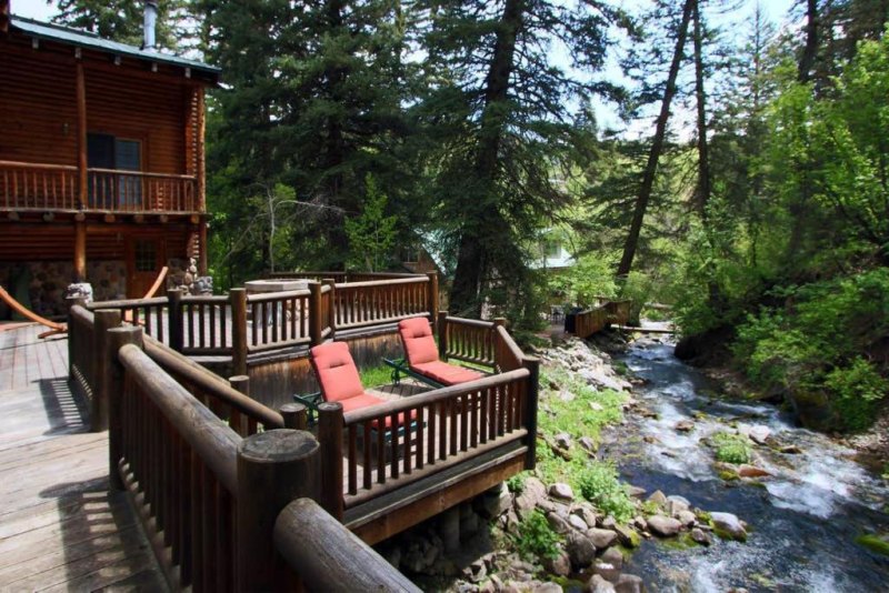 Log cabin on the stream Sundance, Utah