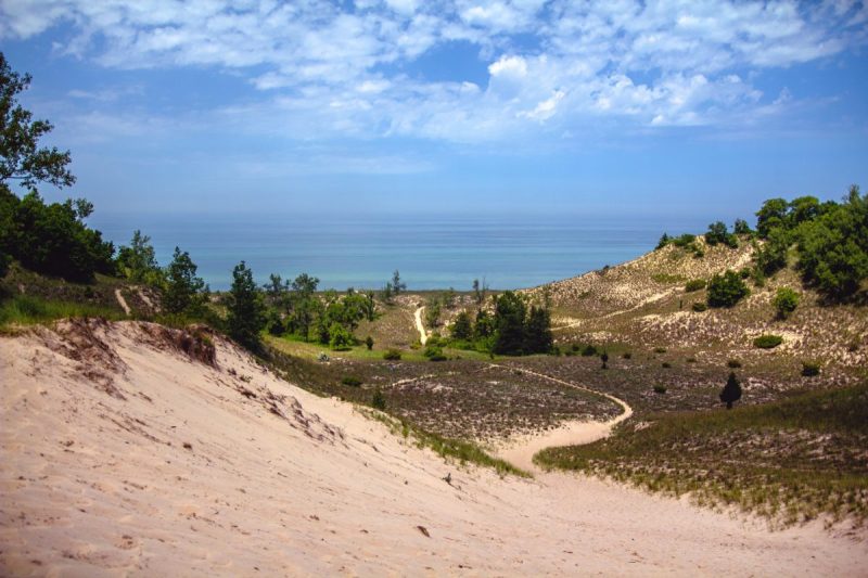 A view of Lake Michigan at the Indiana Dunes.