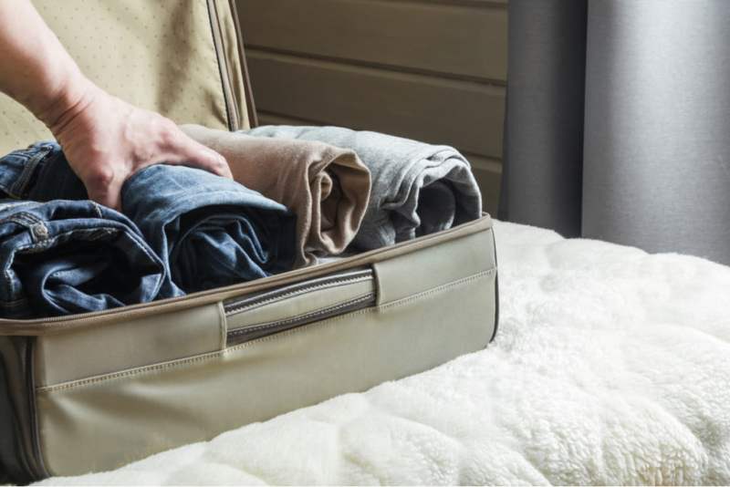 Rolled clothes for packing