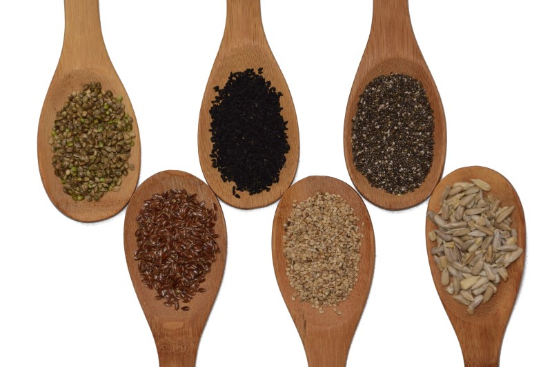 Chia seeds, flaxseeds, and others