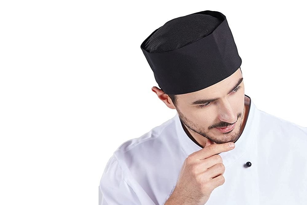 5 White Mesh Beanie Top Hat Restaurant Baker Kitchen Cooking Chef Cap Airflow 