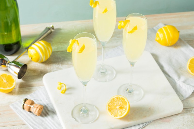 Boozy Bubbly Lemon French 75 Cocktail with Champagne