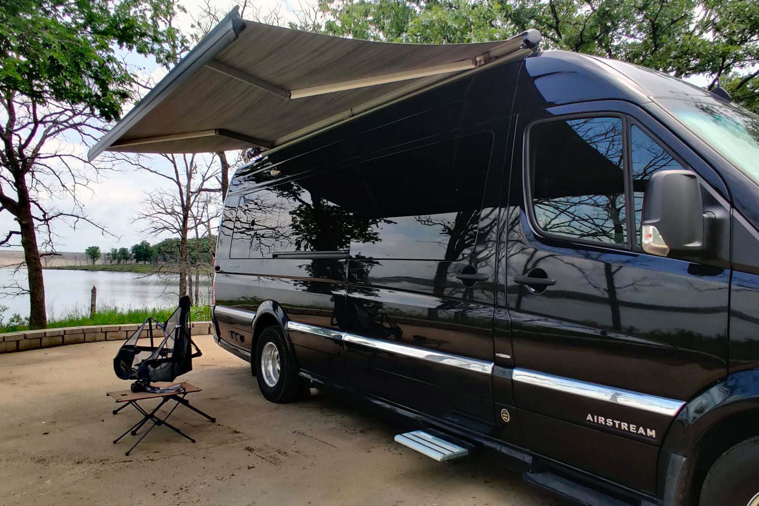 RVshare Airstream RV Rental at Birch Cove Campground in Oklahoma