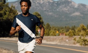 Man running in a workout shirt