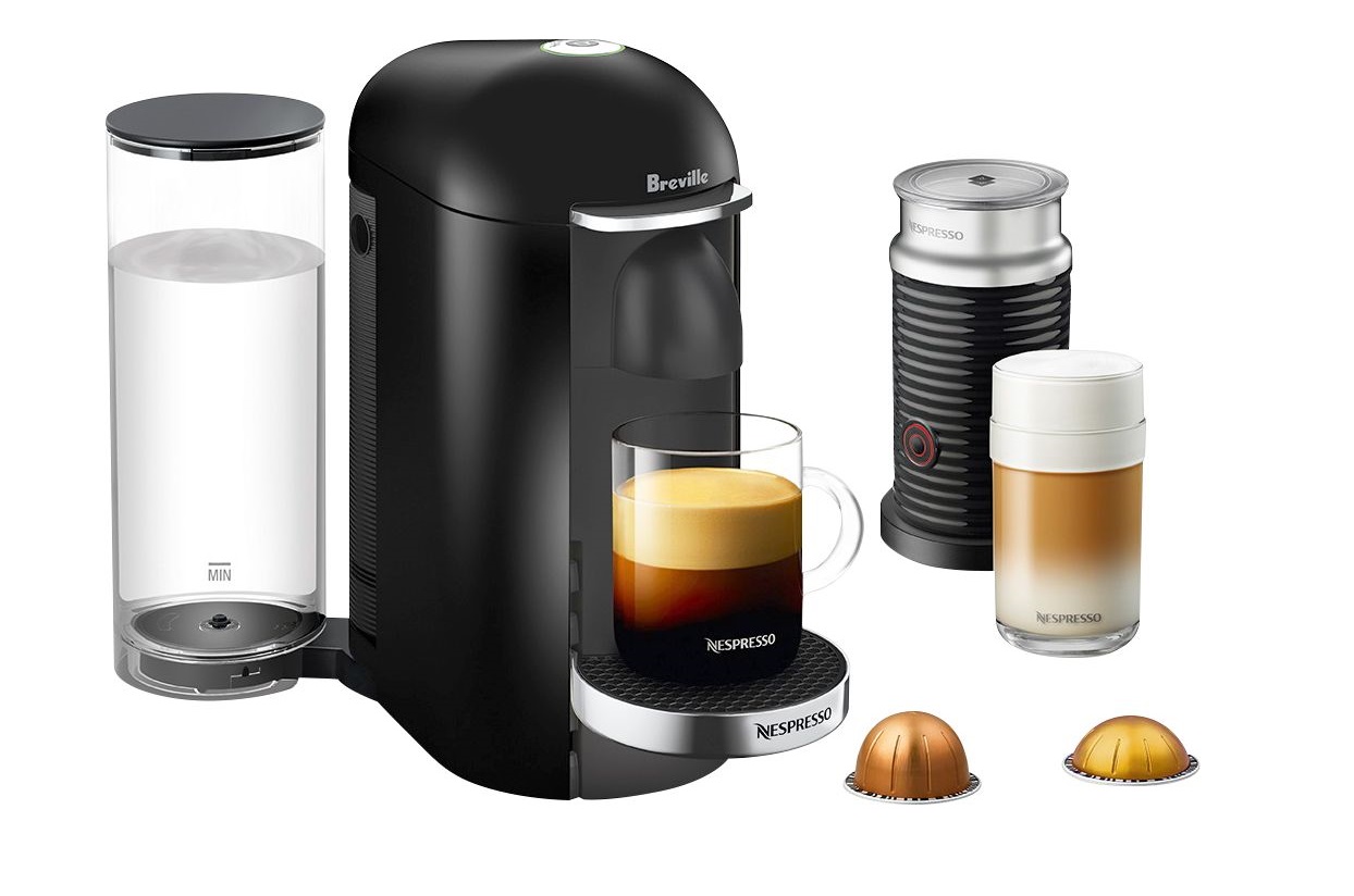 Breville Nespresso VertuoPlus Deluxe Bundle on white bg