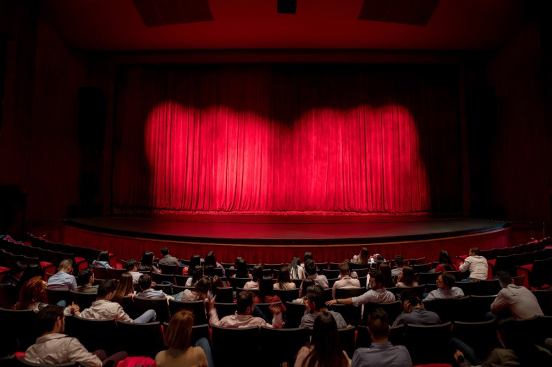 The audience waiting for the curtains to open.