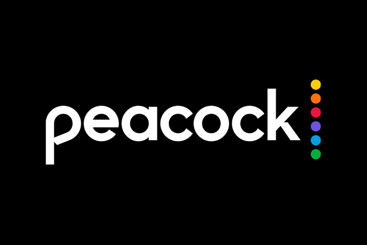 The Peacock TV logo on a black background.
