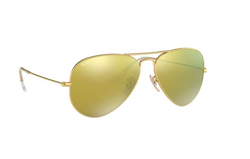 Ray-Ban RB3025 Classic Mirrored Sunglasses on white bg