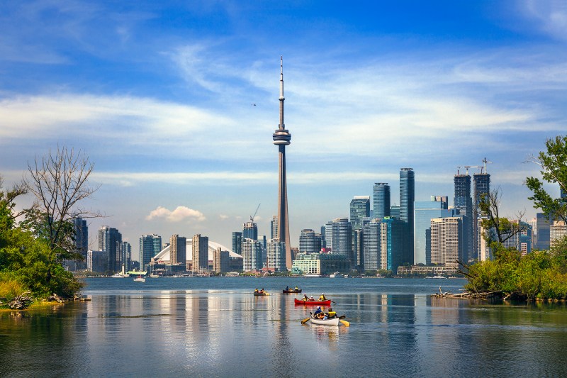 Boating in Lake Ontario, Toronto, Canada.