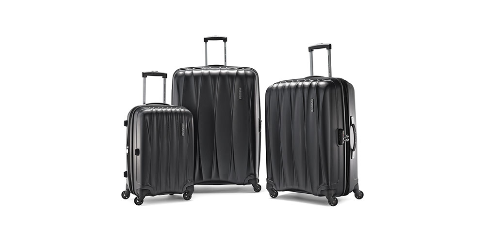 American Tourister Arona 3 piece Luggage Set on a white background.