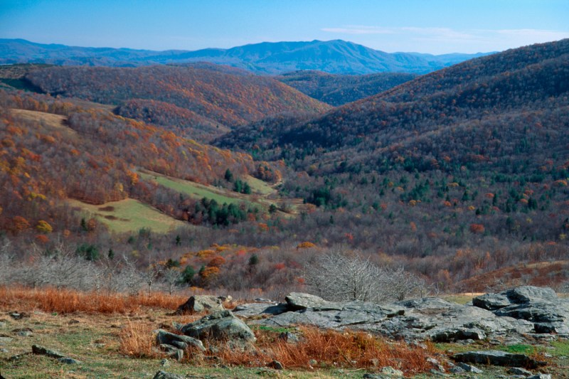 A majestic view of the Mount Rogers National Recreation Area from the Appalachian Trail.