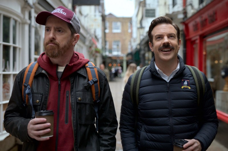 Brendan Hunt and Jason Sudekis in Ted Lasso