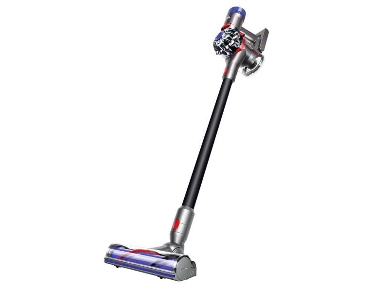 Dyson V8 Motorhead Cordless Vacuum freestanding on white background.
