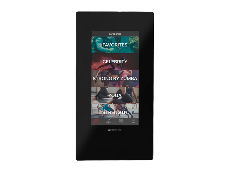 Echelon Reflect 50-inch Smart Mirror with touchscreen on white background.