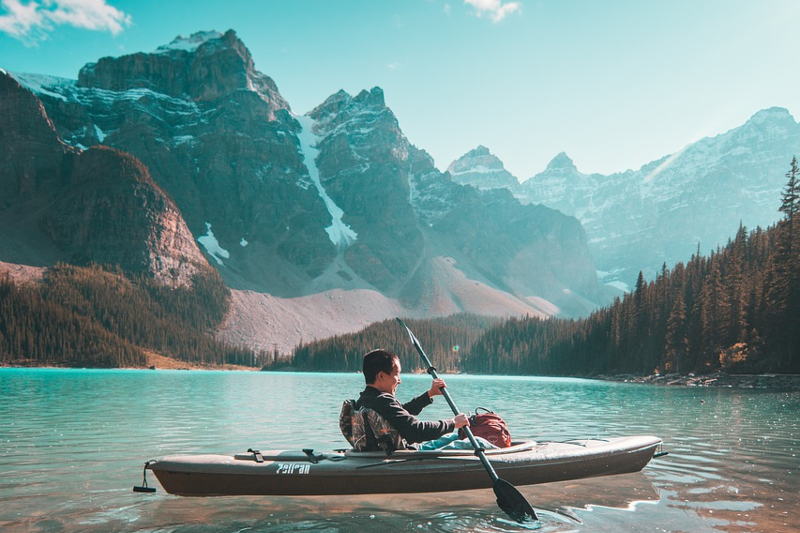 Person kayaking alone