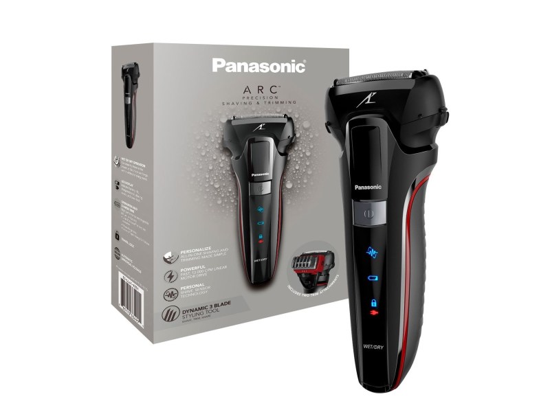 Panasonic Arc3 Wet Dry Electric Shaver with box on white background.