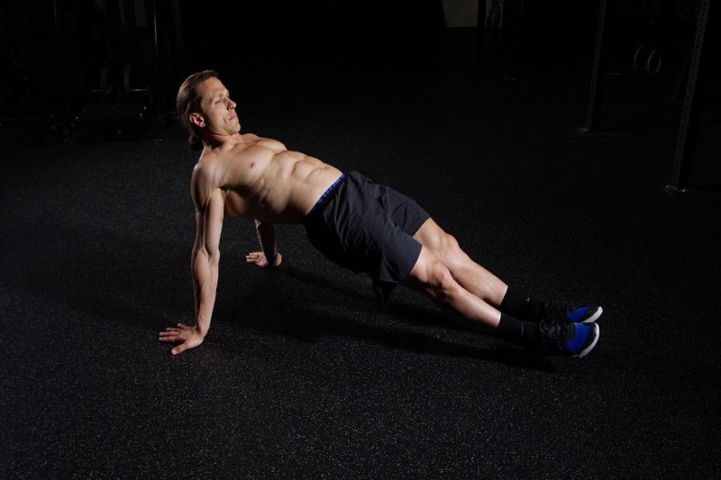 Marcus Filly doing a reverse plank.