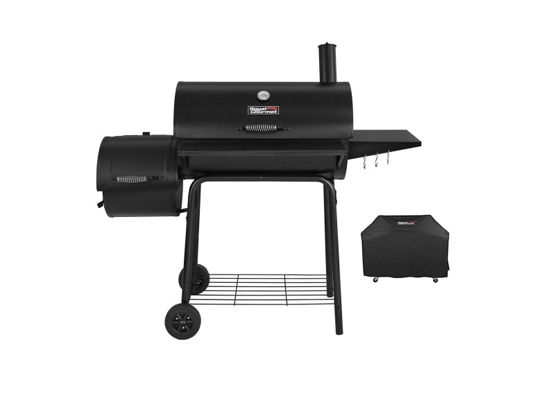Royal Gourmet Charcoal Grill with Offset Smoker and cover