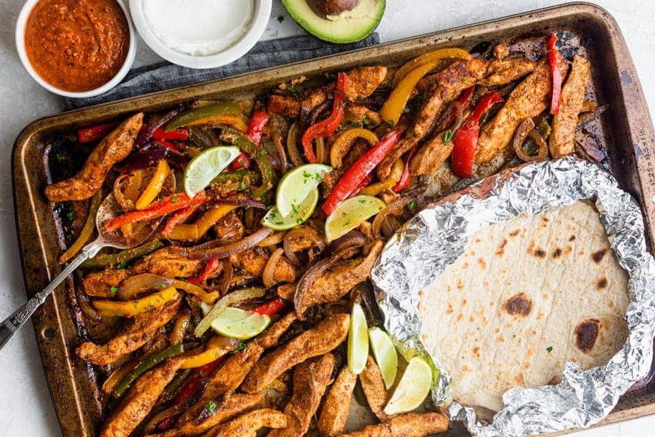 Sheet pan chicken fajitas