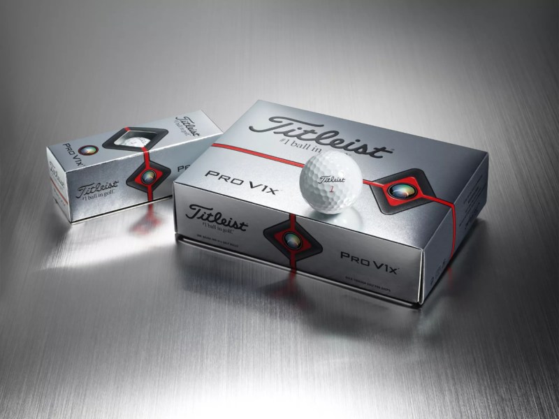 A box of Titleist Pro V1x golf balls.