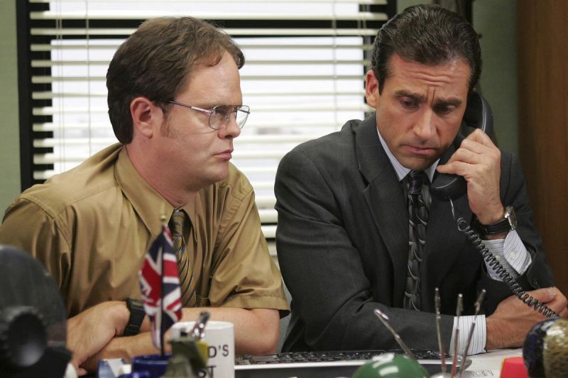 Rainn Wilson and Steve Carell in The Office.