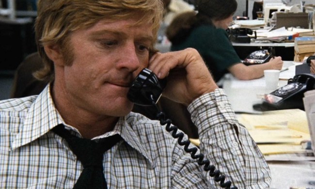 Robert Redford in All the President's Men answering the telephone