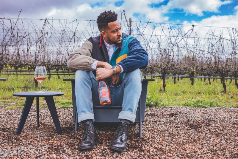 CJ McCollum with his wine at vineyard.