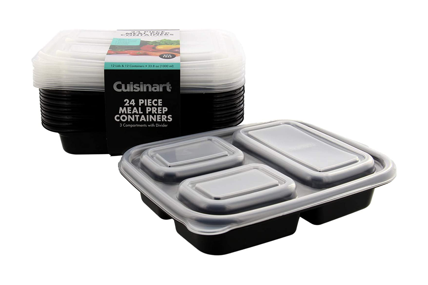 Glass Meal Prep Containers [4 Pack, 30 oz] - 2 & 3 Compartment Food Storage  Containers with Lids, BPA Free Food Prep Containers, Bento Box, Lunch Box,  Portion Control, Airtight 