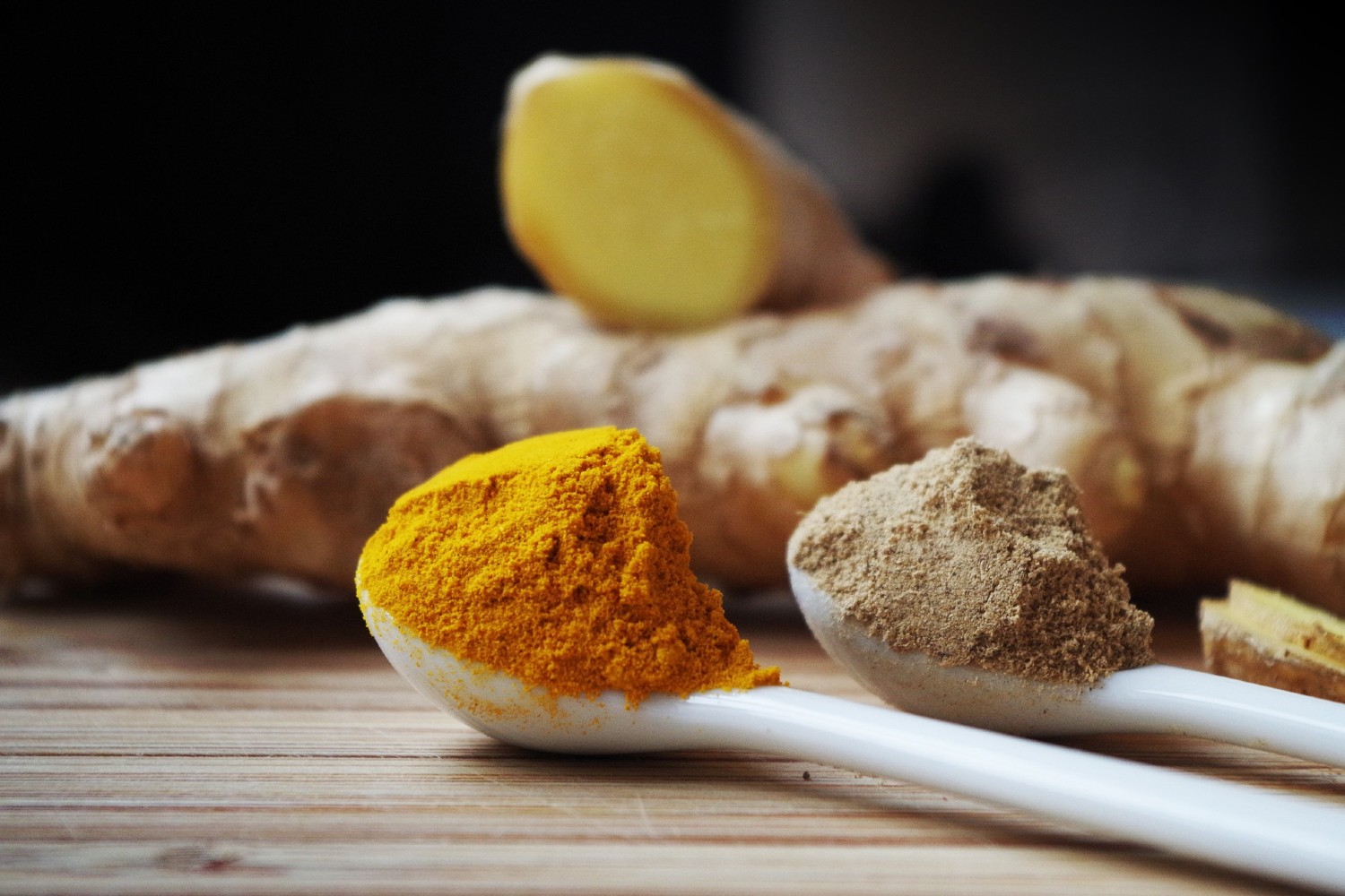 Ginger and turmeric spices