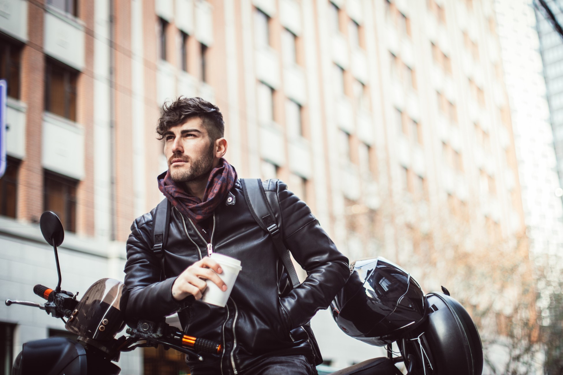 leather biker jacket