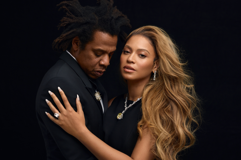 Jay-Z and Beyoncé — all "About Love" and Tiffany & Co. bling.