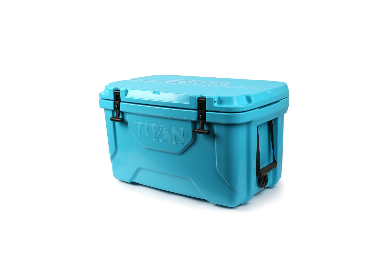 A blue Arctic Zone Titan Deep Freeze Ice Chest Cooler on white background.
