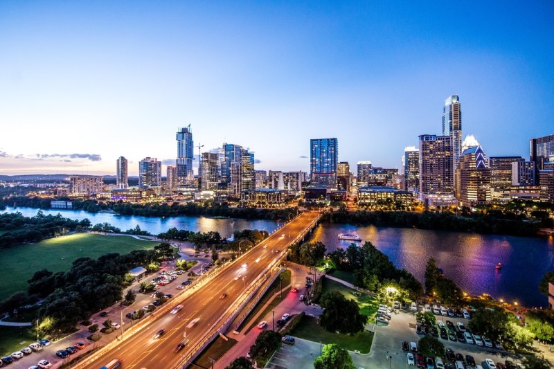 skyline view of Austin, Texas.