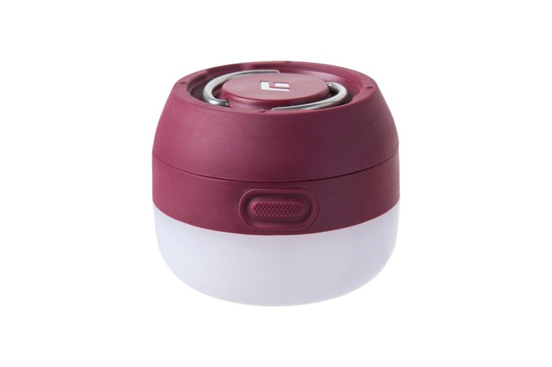 A red-violet Black Diamond Moji Lantern on white background.