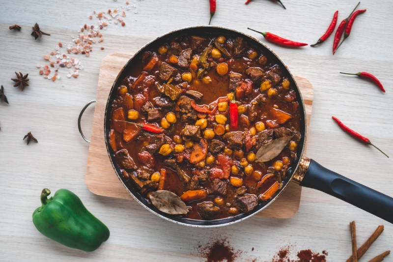 brunswick stew in a pot.