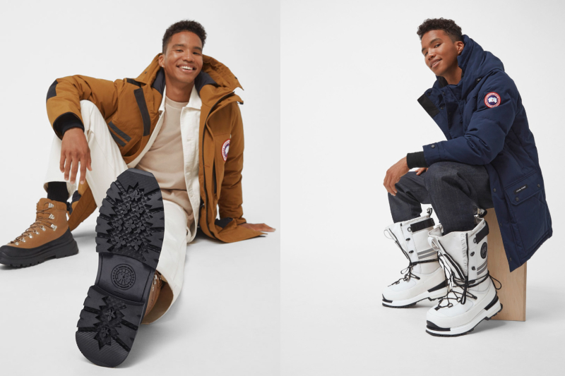 Canada's Goose's new boots include the Journey hiker boot (left) and the high-top Snow Mantra boot (right).