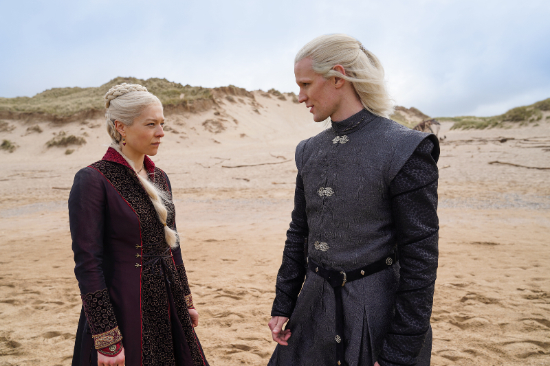 Emma D’Arcy as Princess Rhaenyra Targaryen and Matt Smith as Prince Daemon Targaryen in HBO Max's upcoming 'House of Dragon,' set for release in 2022.