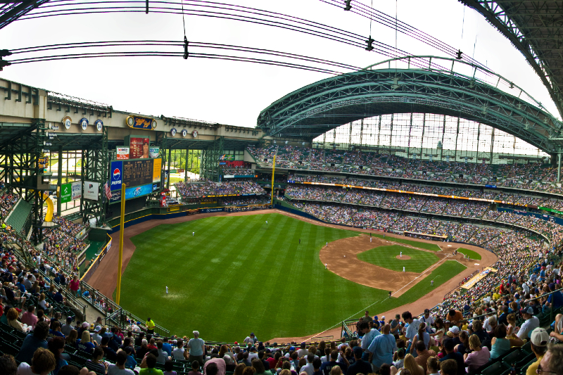 Miller Park in Milwaukee, Wisconsin where the hometown Brewers will meet the Atlanta Braves in the National League Division Series.