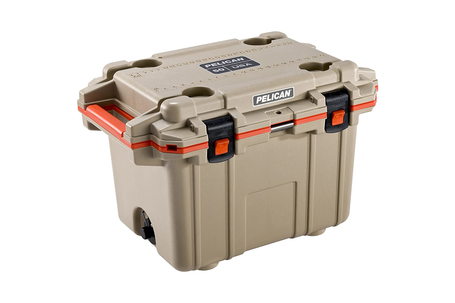 A brown 50-Quart Elite Cooler from Pelican.